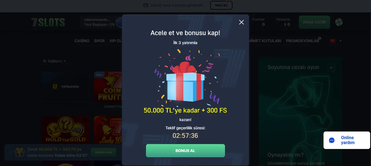 7Slots nasıl para çekilir - Aktif bonus varsa